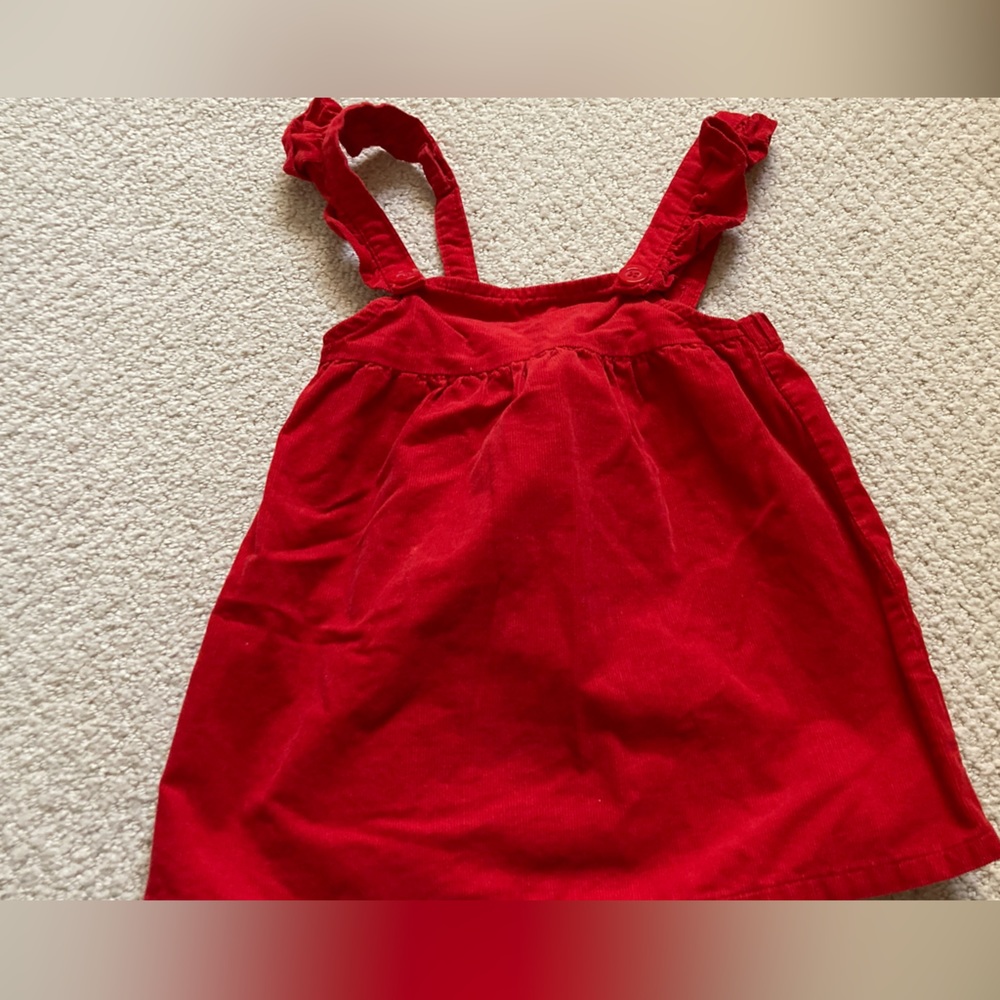 Cat & Jack Baby girl red corduroy suspender skirt 18 month